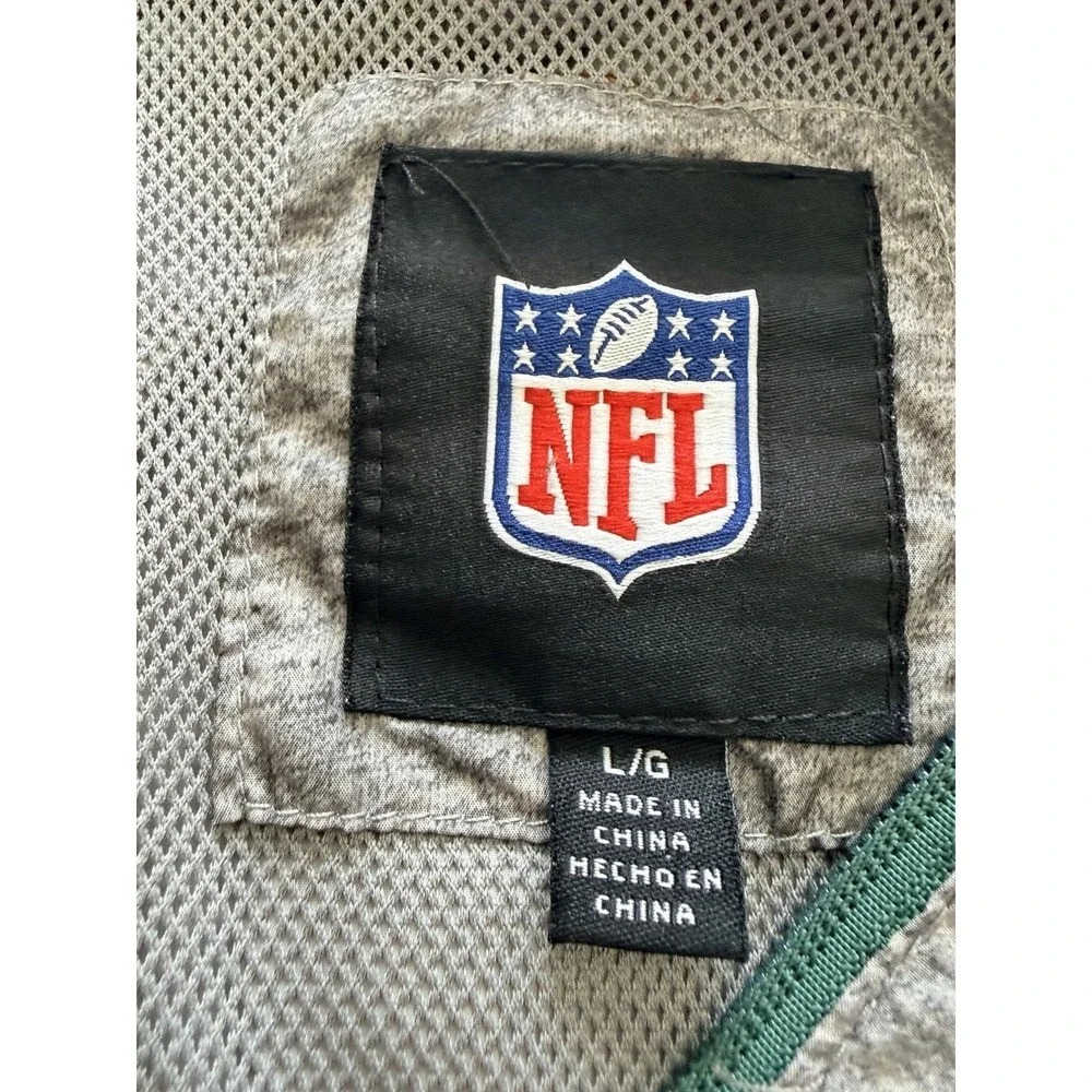 NFL Team Apparel Green Bay Packers Quarter Zip Pullover Jacket Men's Large Grey